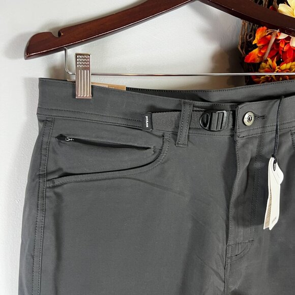 **SOLD PrAna Wonderland Rocks Men's Breathable Woven Pant 32"W 30"L in Dark Iron - Picture 2 of 9